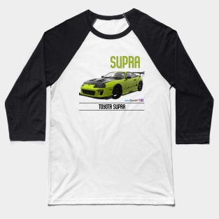 Supra Time Attack Lime Carbon Baseball T-Shirt